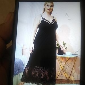 Sexy long black night gown